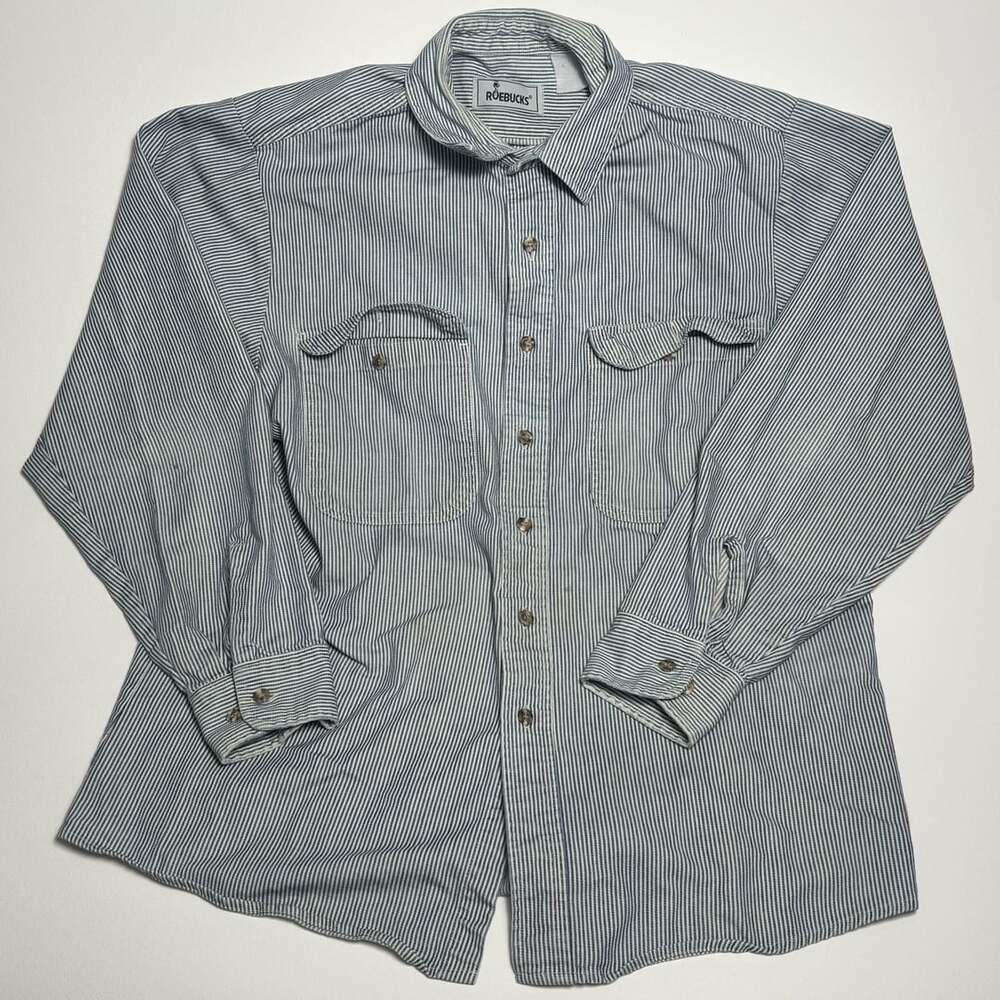 Vintage Roebucks Hickory Stripe Work Shirt